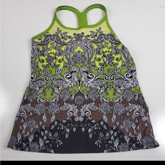 ATHLETA SWIM PAVITRA GREEN BLACK YELLOW BROWN earth power Y TANK TOP S small - Picture 1 of 8